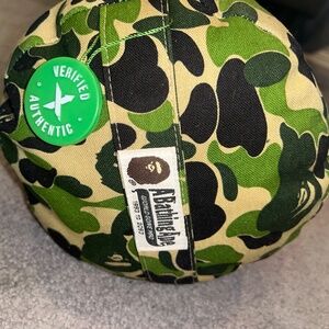 Bape green & white camouflage throw pillow